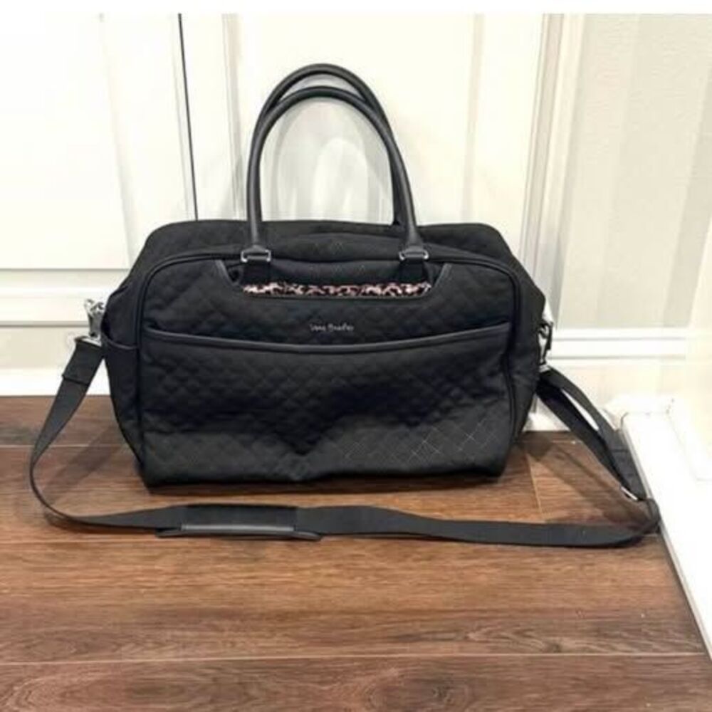 Vera Bradley Quilted Black Weekender Travel Bag
